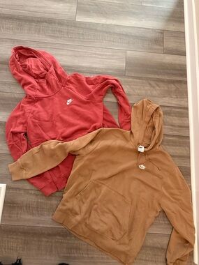 Nike Berry Pink  & Brown Hooded Sweatshirts